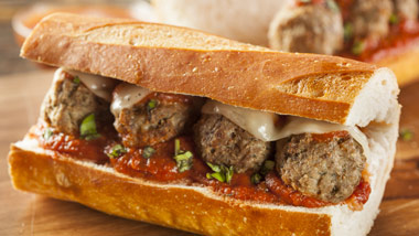 Meatball hoagie at Take 2 Grill