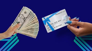 Image of gift card and money