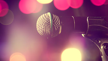 microphone and blurred lights